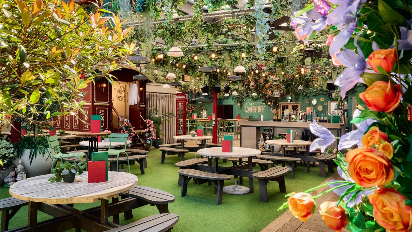 Flight Club Cardiff outdoor terrace