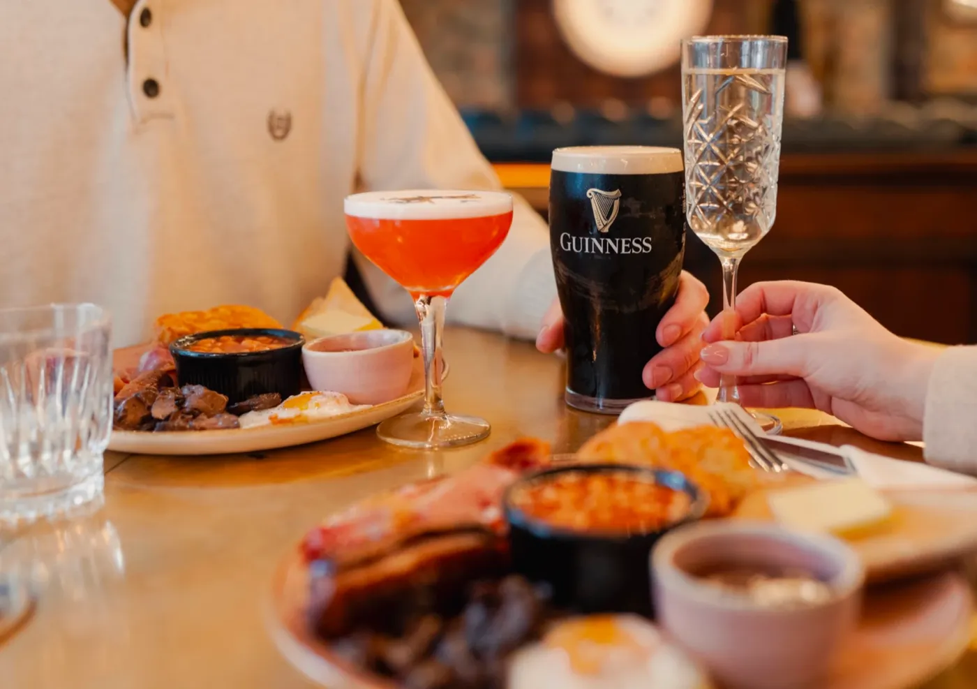 couple enjoying a breakfast at flight club before the cheltenham races