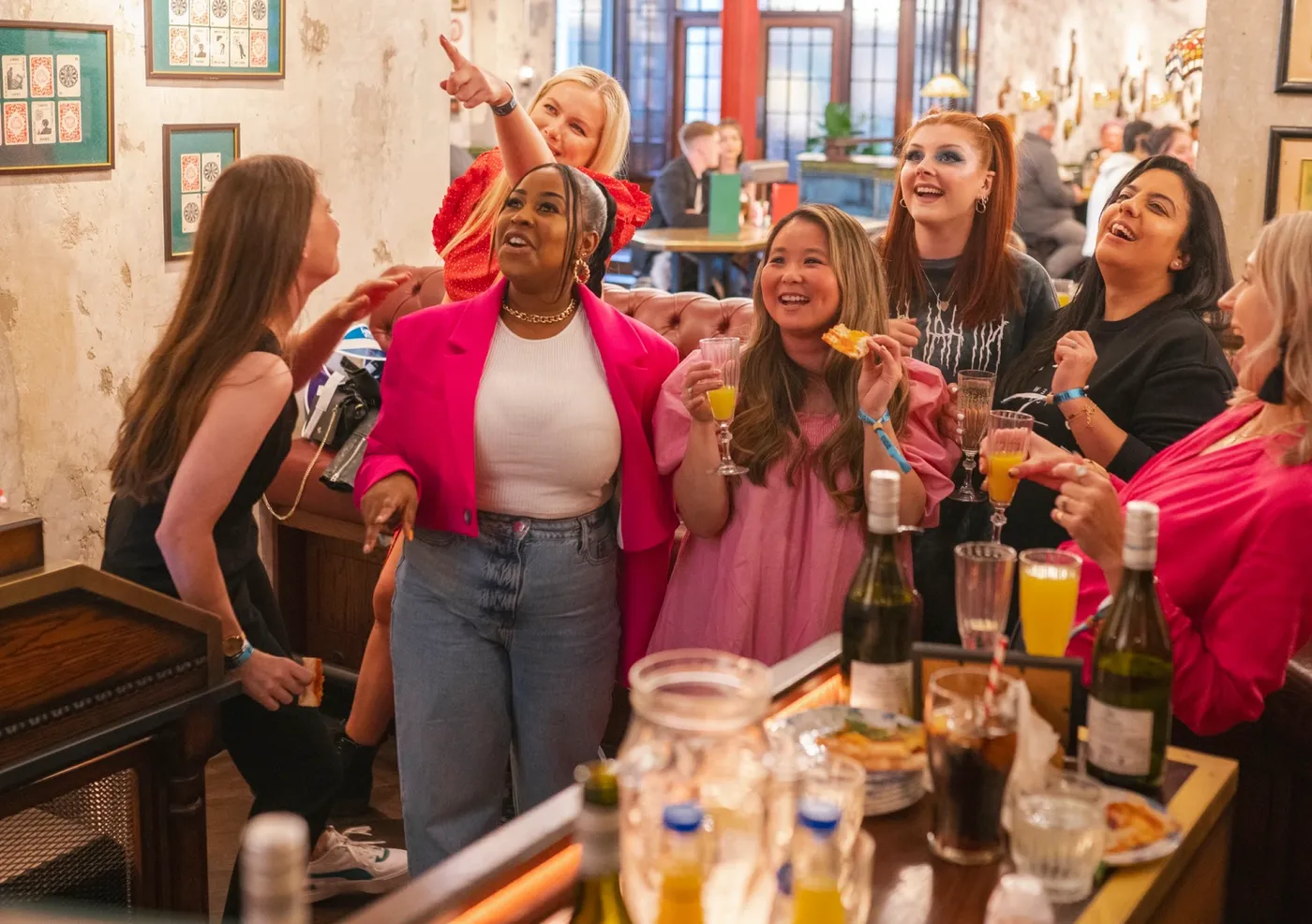 group of girls enjoying brunch at flight club