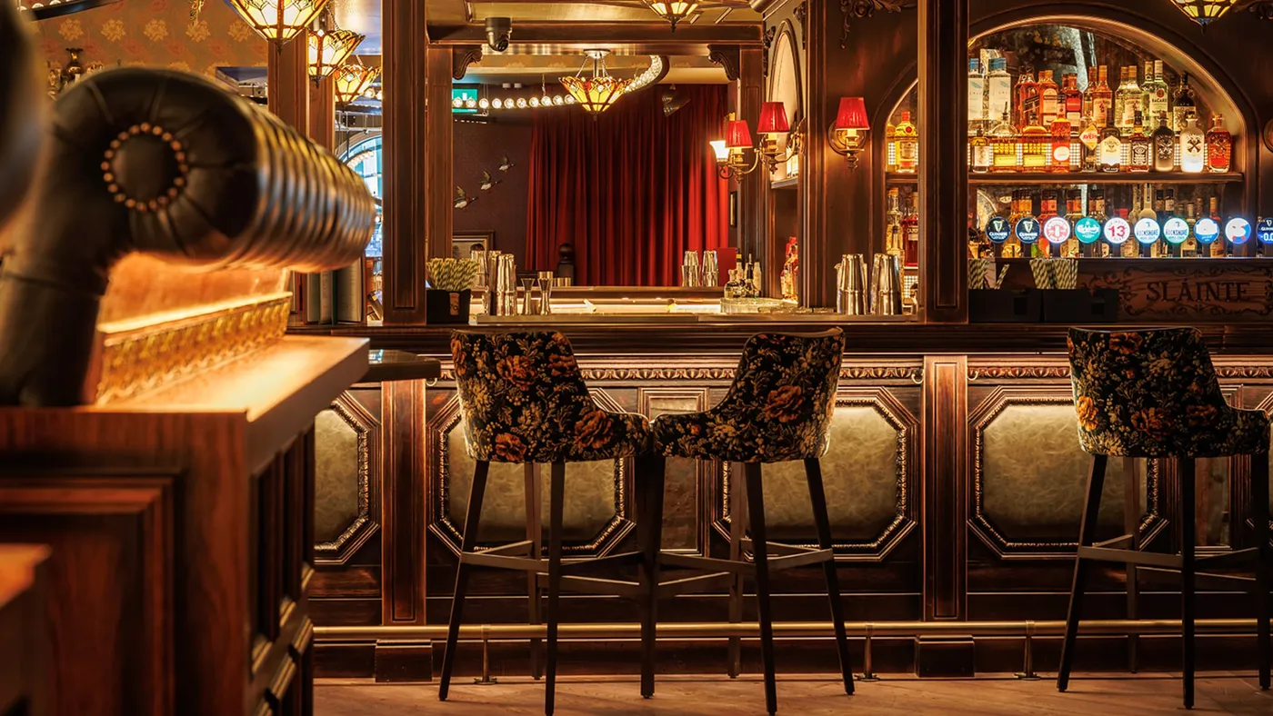 bar seating at flight club dublin