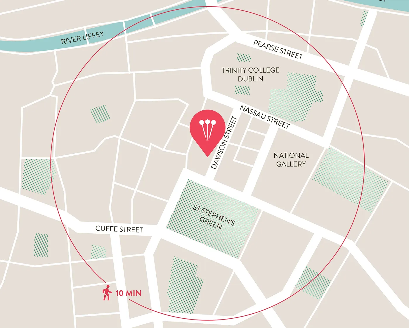 map graphic for flight club dublin