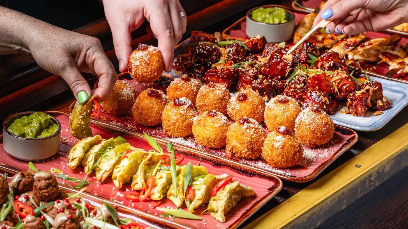 selection of food available at an event at flight club dublin