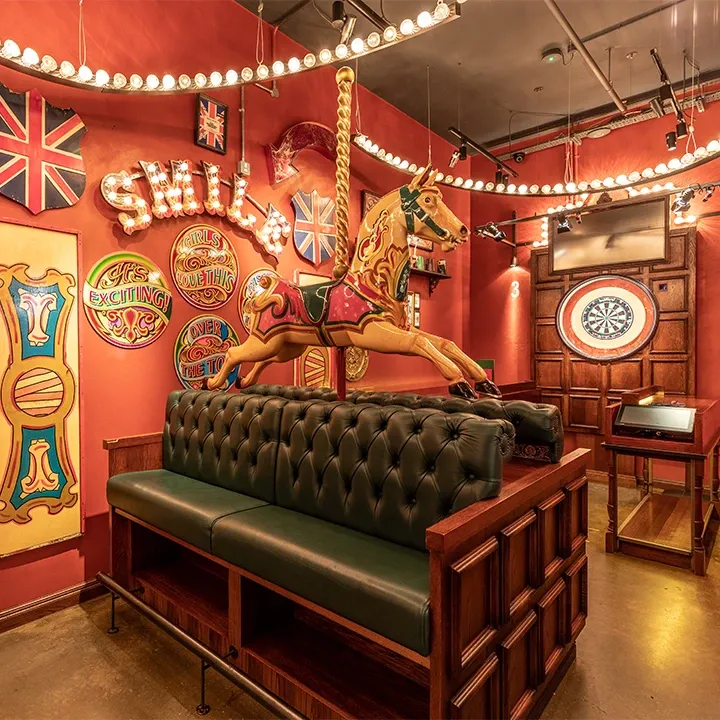 flight club shoreditch oche and carousel horse