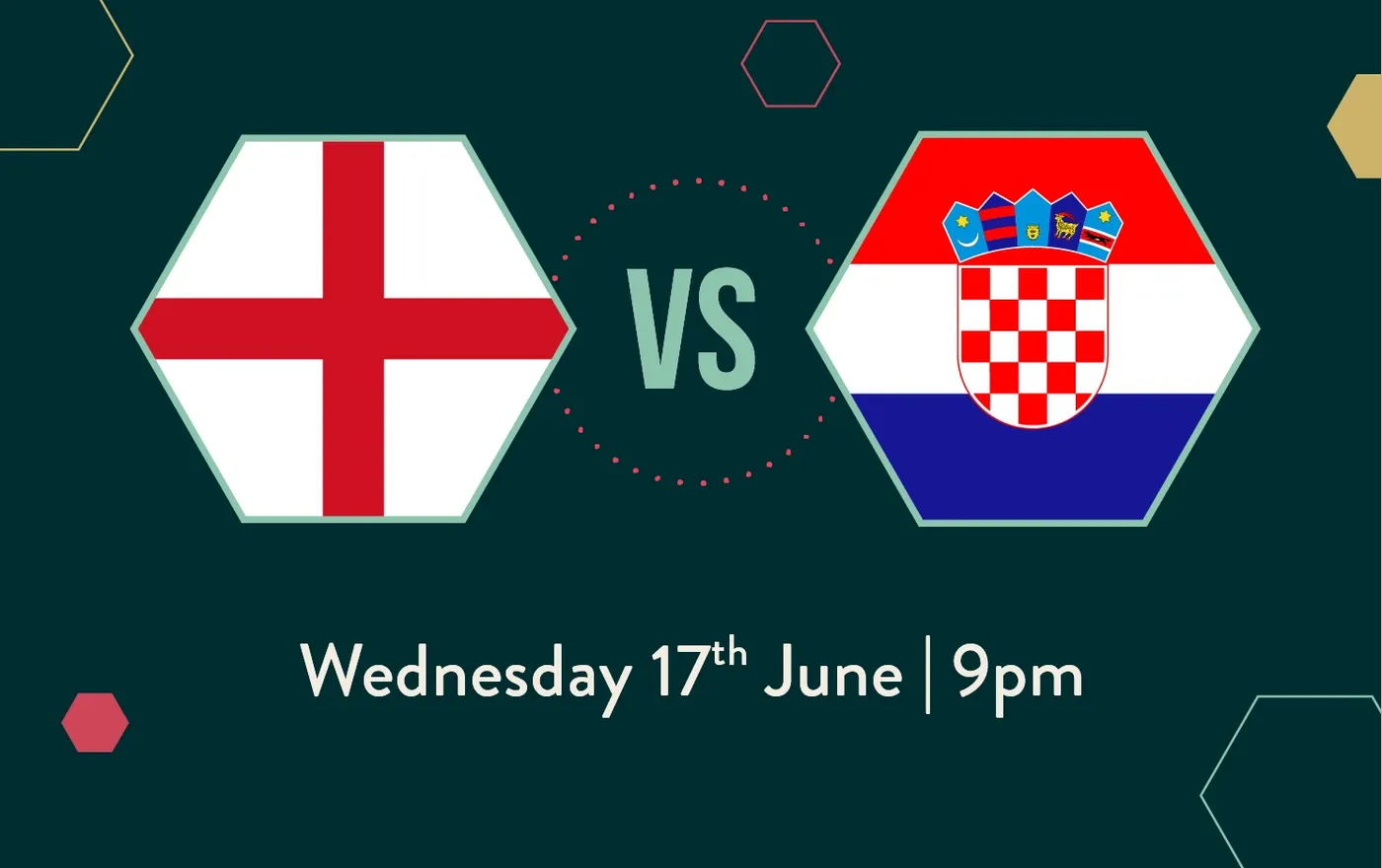 graphic of england vs croatia for the world cup match