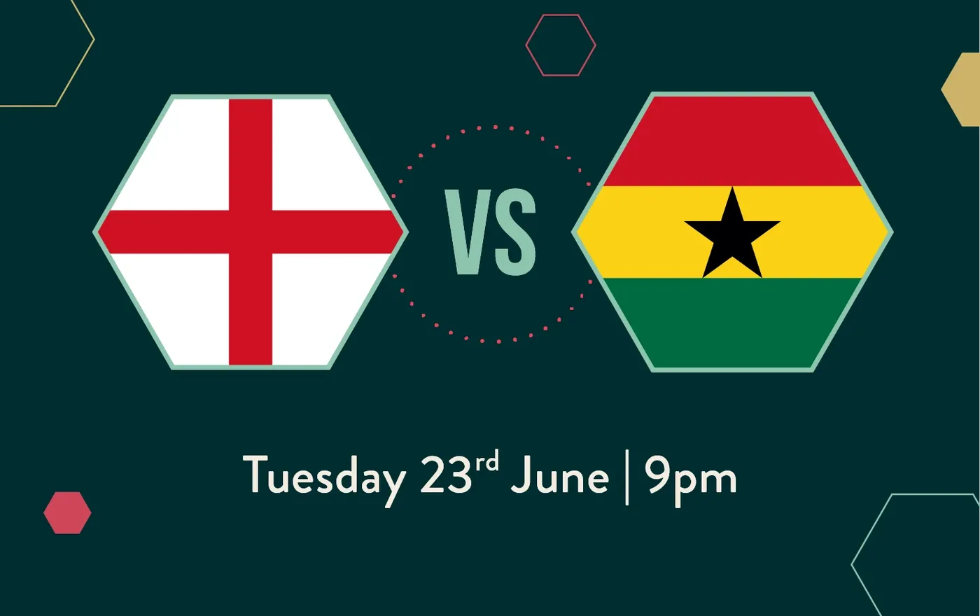 graphic of england vs ghana for the world cup match