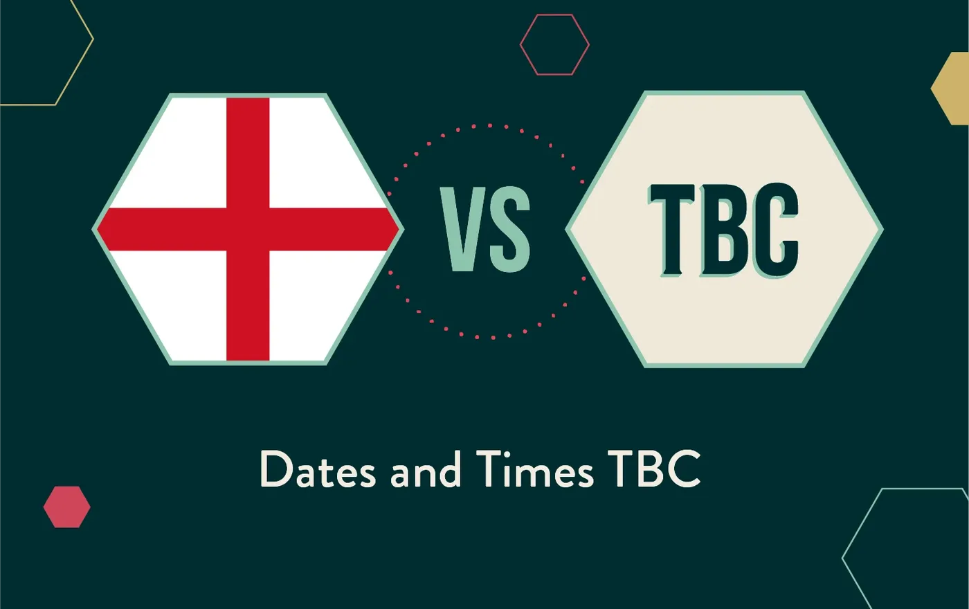 graphic of england vs tbc opponent for the world cup match