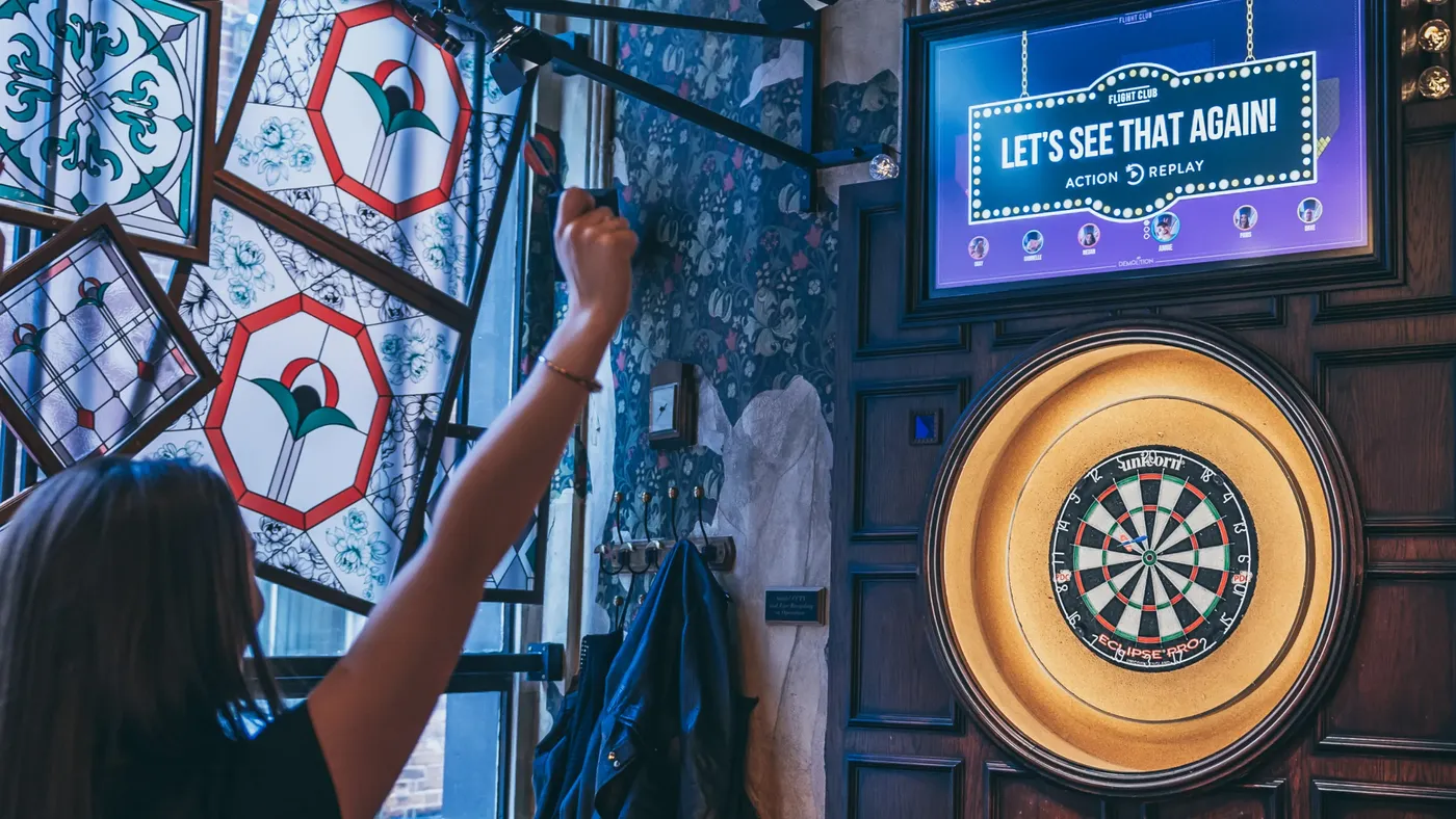 The Action Replay screen at Flight Club