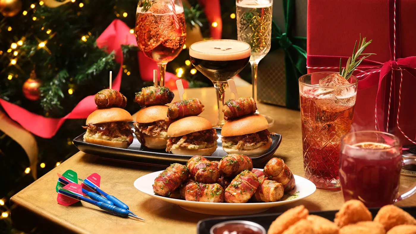 Flight Club Christmas food and drinks